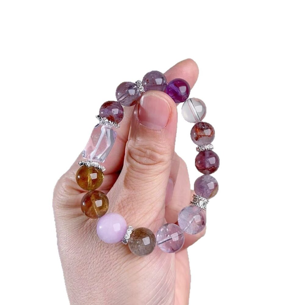 Nine Purple Fire Energy Natural Amethyst Hand String