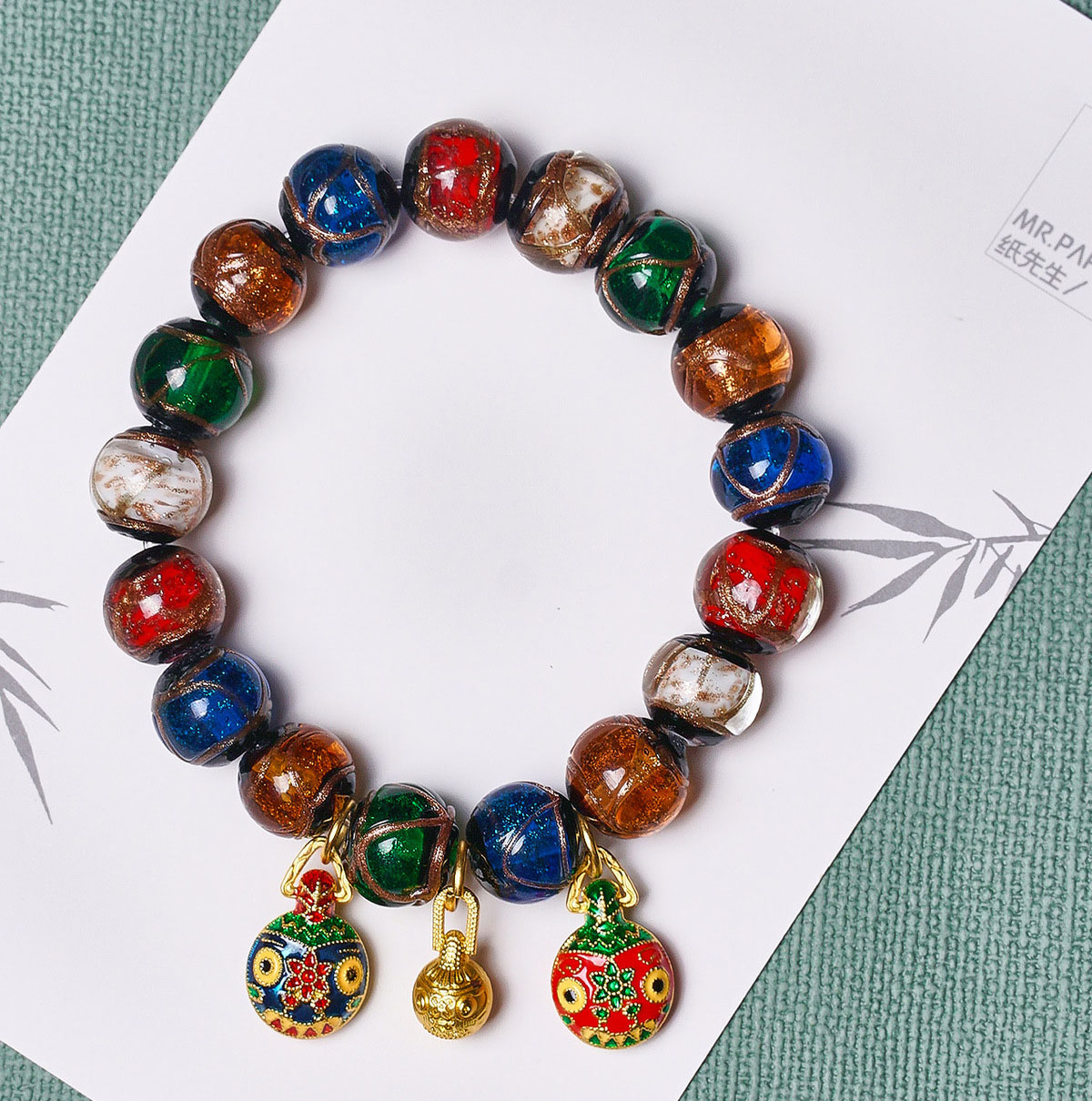 Incense Ash Glass Beads Bracelet – Unisex Couples Gift - Image 9