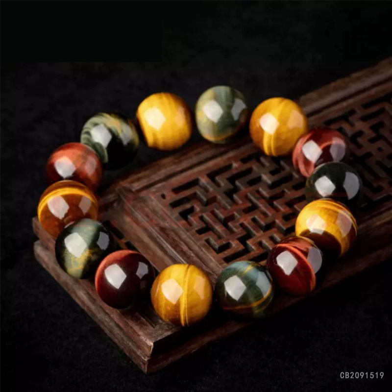 Natural Colorful Tiger's Eye Bracelet - Image 3