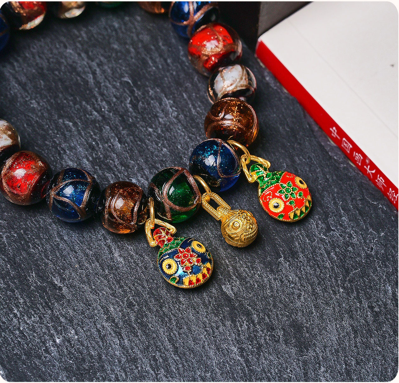 Incense Ash Glass Beads Bracelet – Unisex Couples Gift - Image 8