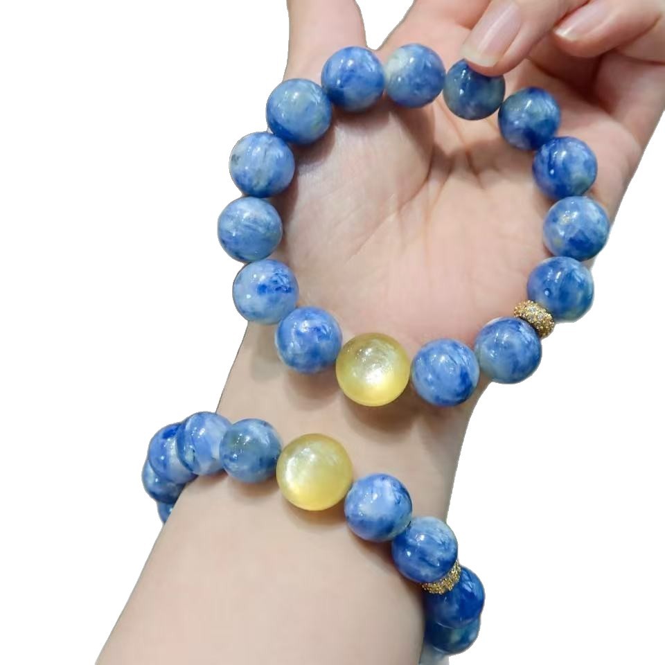 Fortune Koi and Celestial Kyanite Single-Strand Bracelet - Image 5