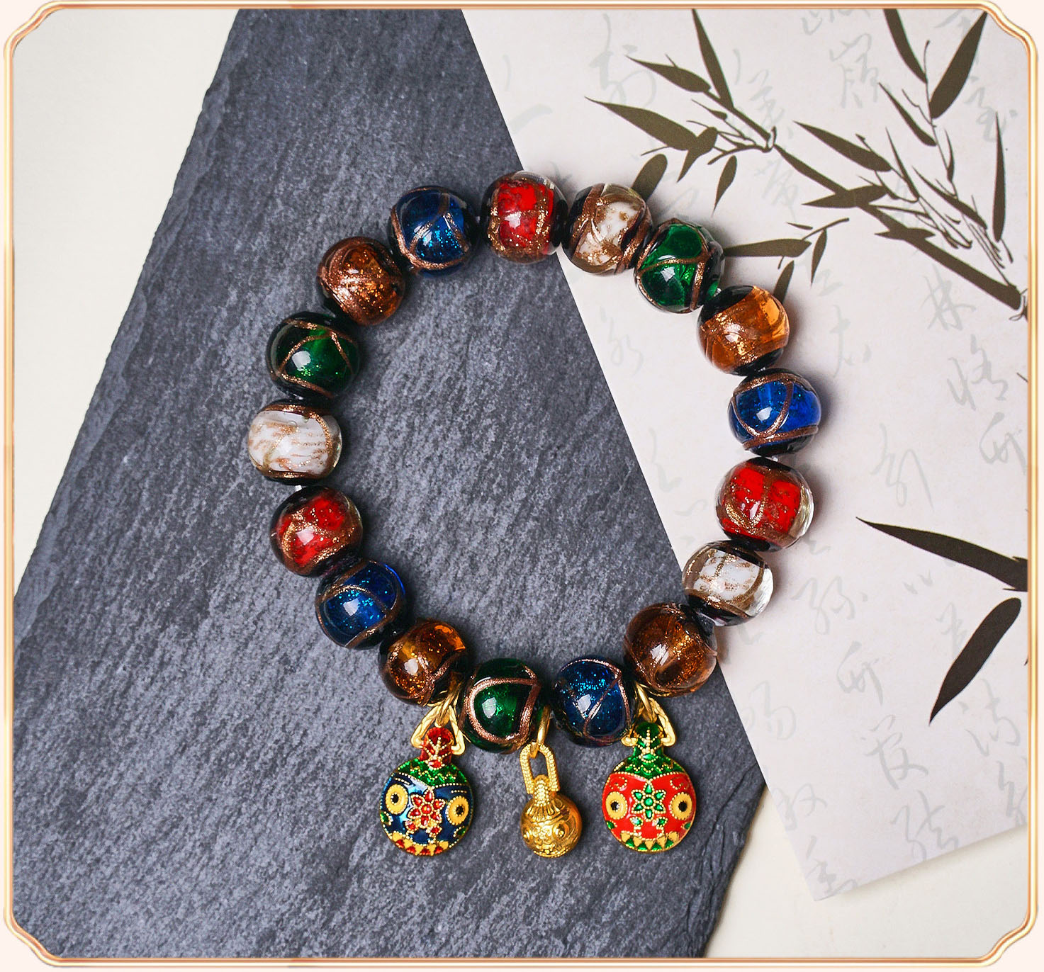 Incense Ash Glass Beads Bracelet – Unisex Couples Gift - Image 6