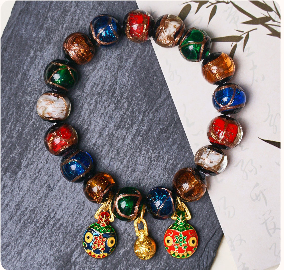 Incense Ash Glass Beads Bracelet – Unisex Couples Gift - Image 7
