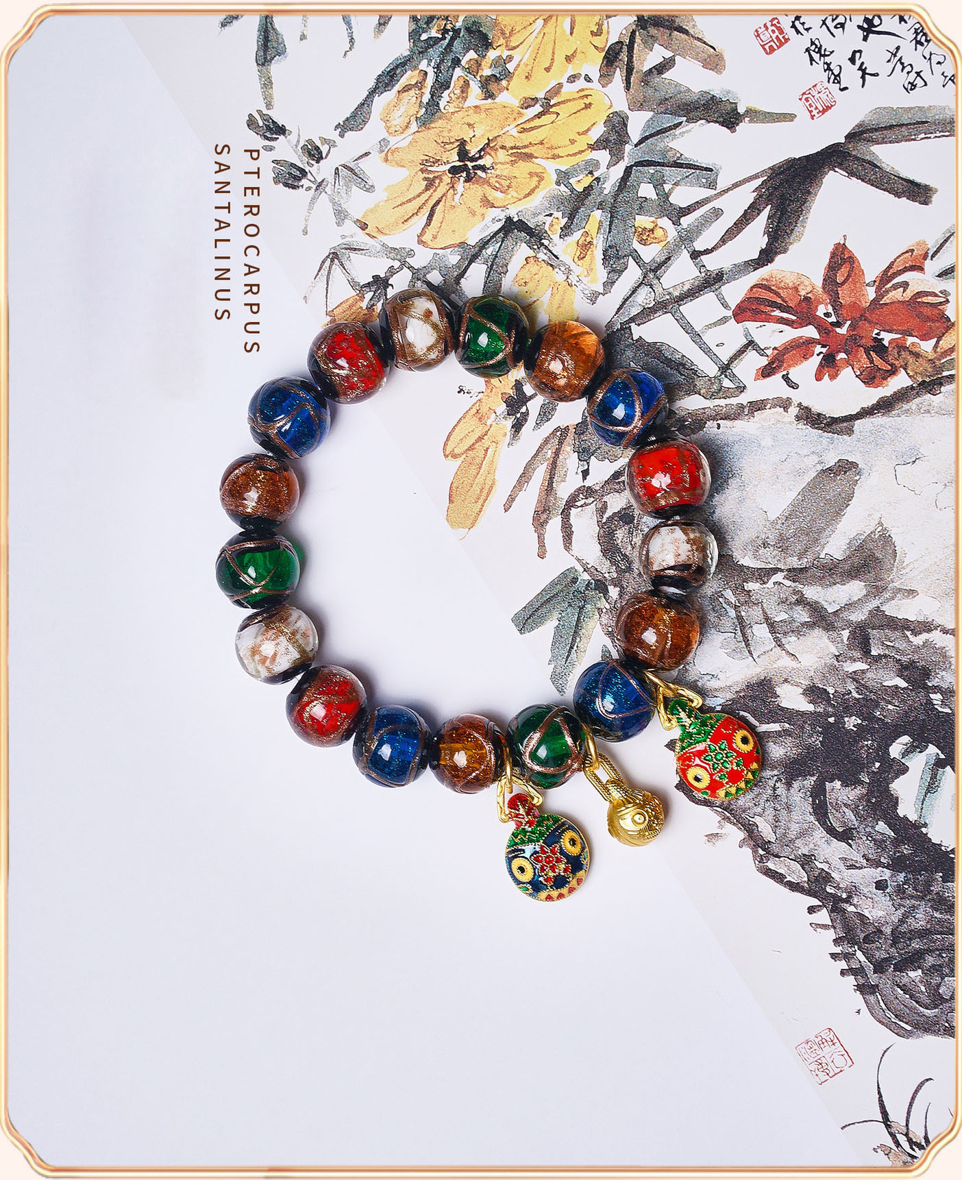 Incense Ash Glass Beads Bracelet – Unisex Couples Gift - Image 5
