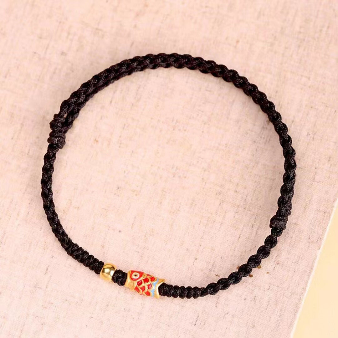 S999 Pure Silver Handmade Koi Fish Braided Bracelet - Image 6