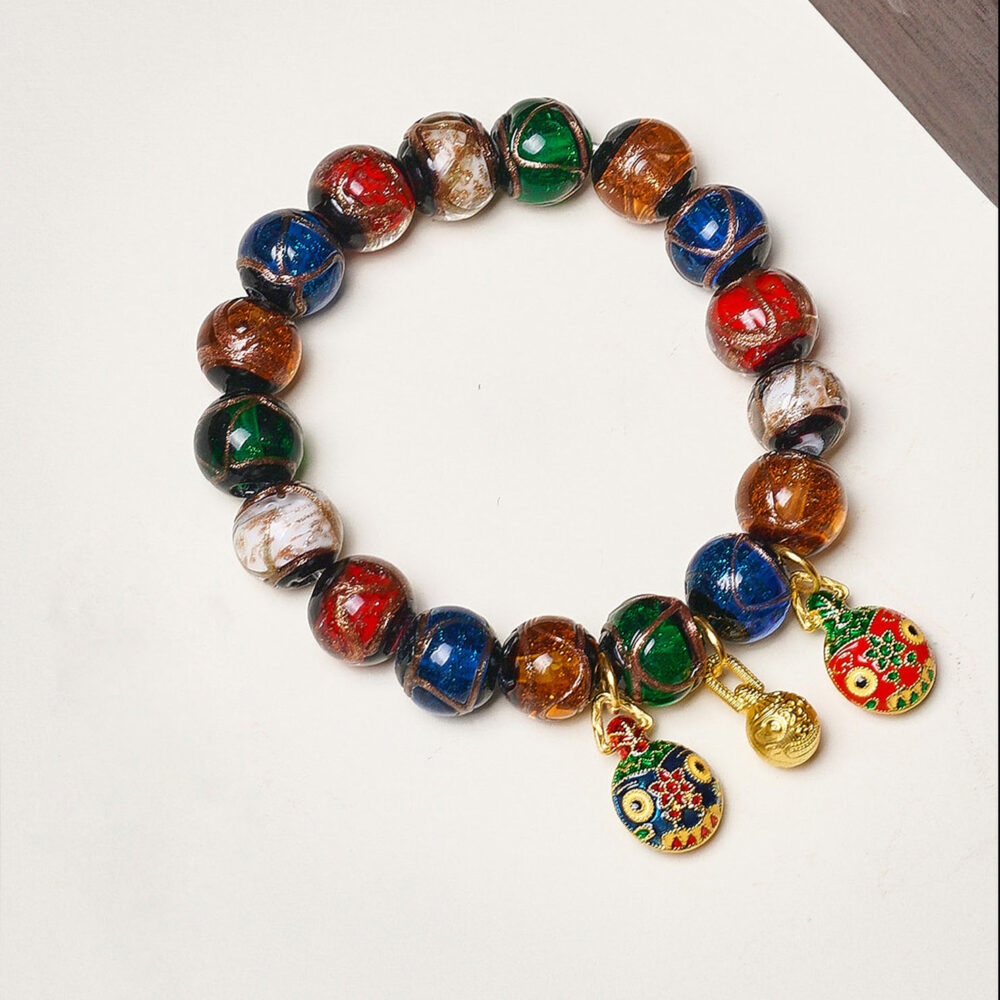 Incense Ash Glass Beads Bracelet – Unisex Couples Gift