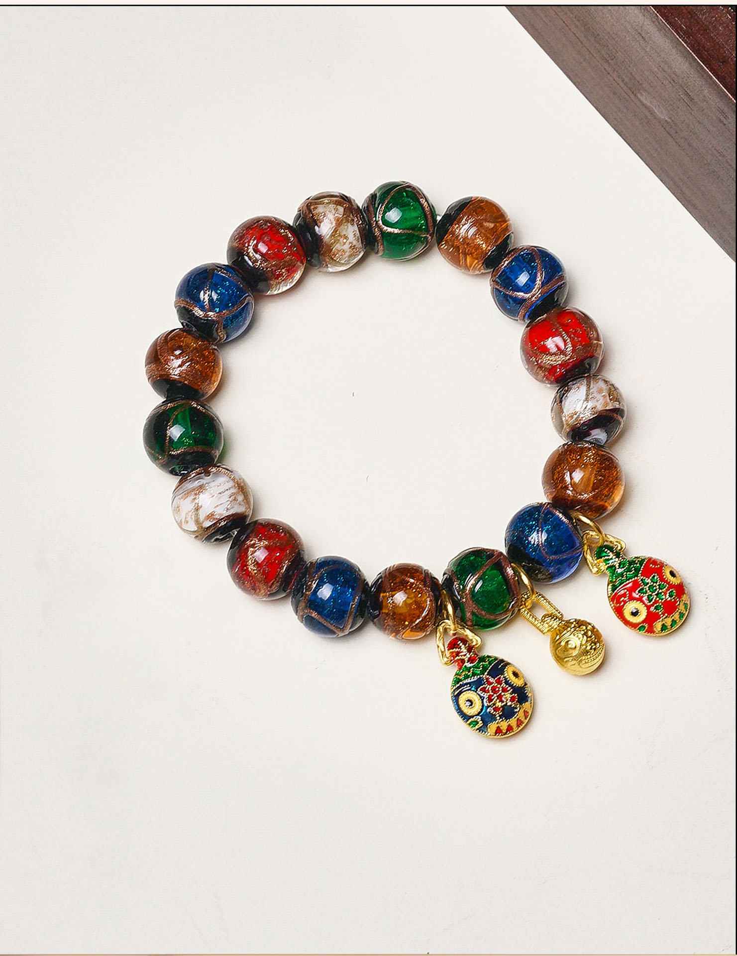 Incense Ash Glass Beads Bracelet – Unisex Couples Gift