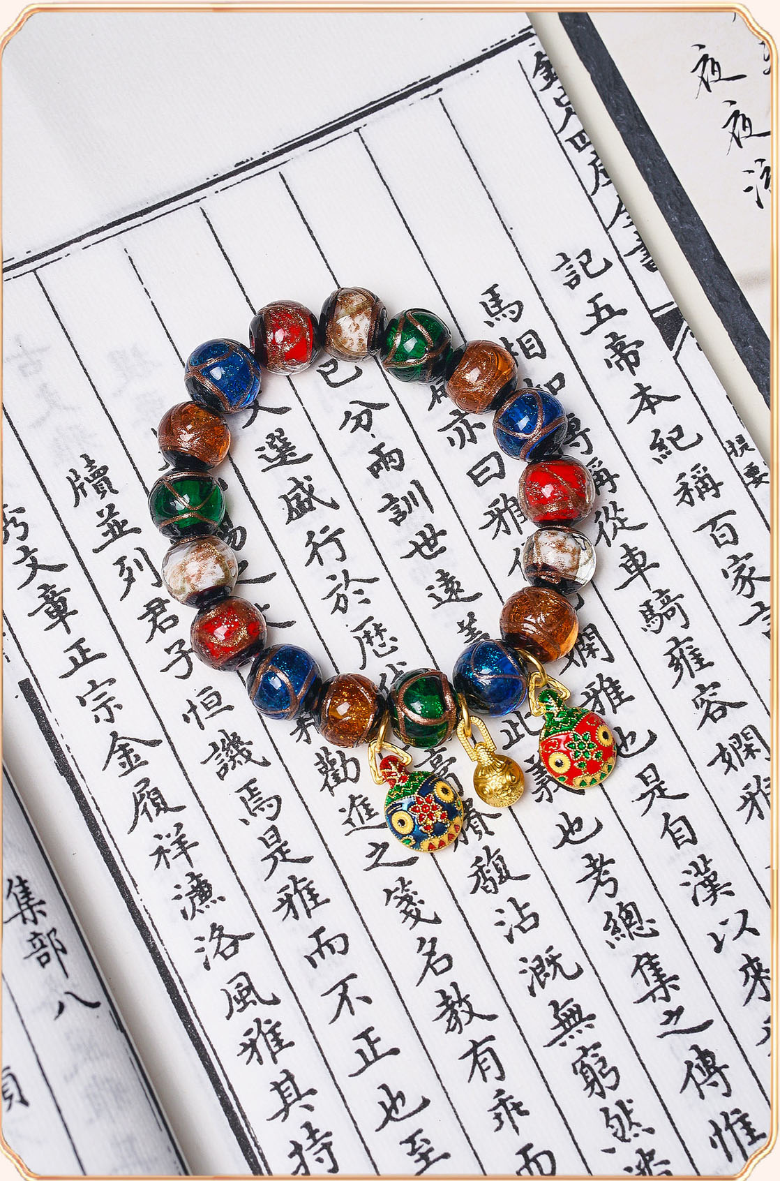 Incense Ash Glass Beads Bracelet – Unisex Couples Gift - Image 4